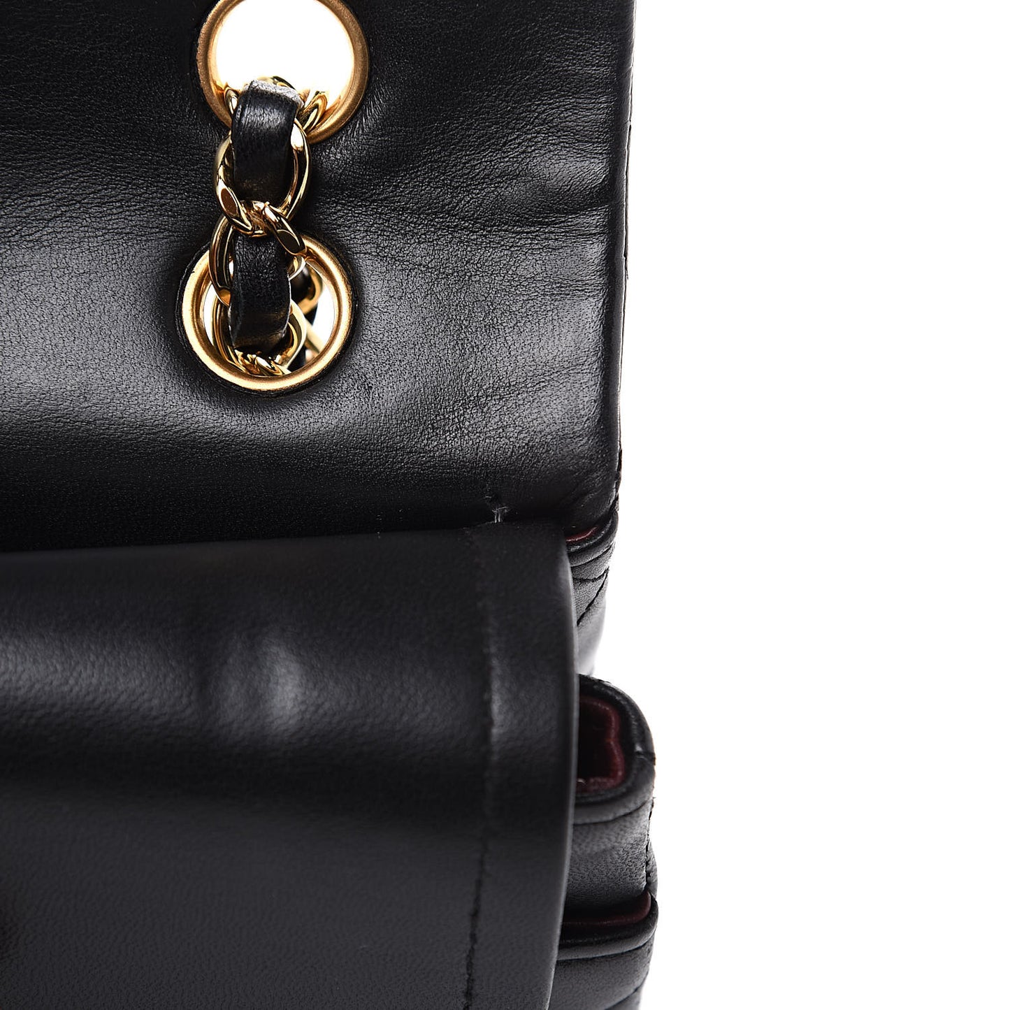 Lambskin Quilted Medium Double Flap Black