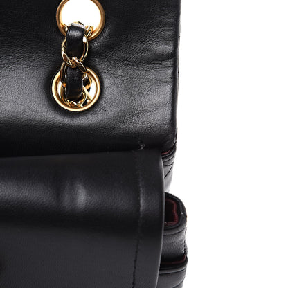 Chanel Lambskin Quilted Medium Double Flap Black 15 of 17