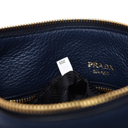 Prada Vitello Daino Shoulder Bag Baltico 9 of 10
