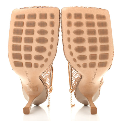 Bottega Veneta Mesh Calfskin Chain Stretch Pumps 36.5 Beige 5 of 8