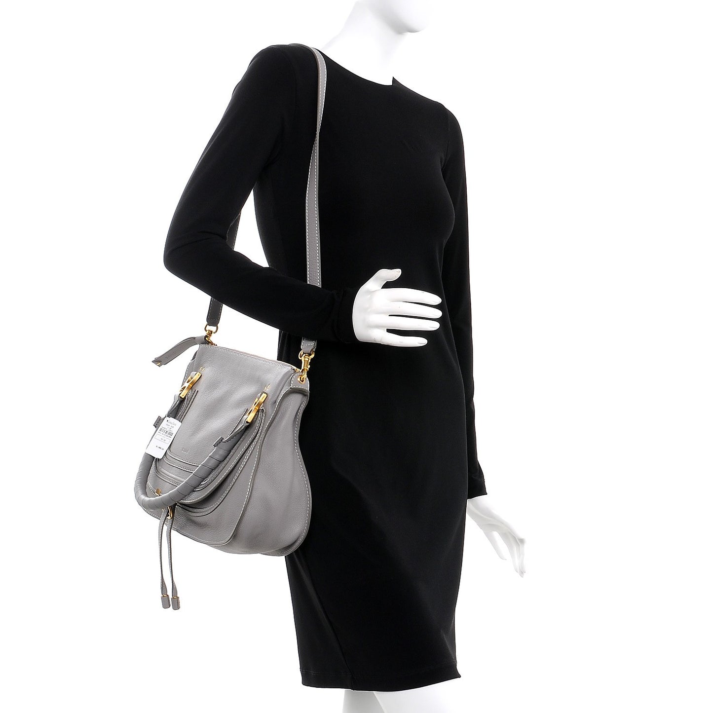 Calfskin Medium Marcie Satchel Cashmere Grey