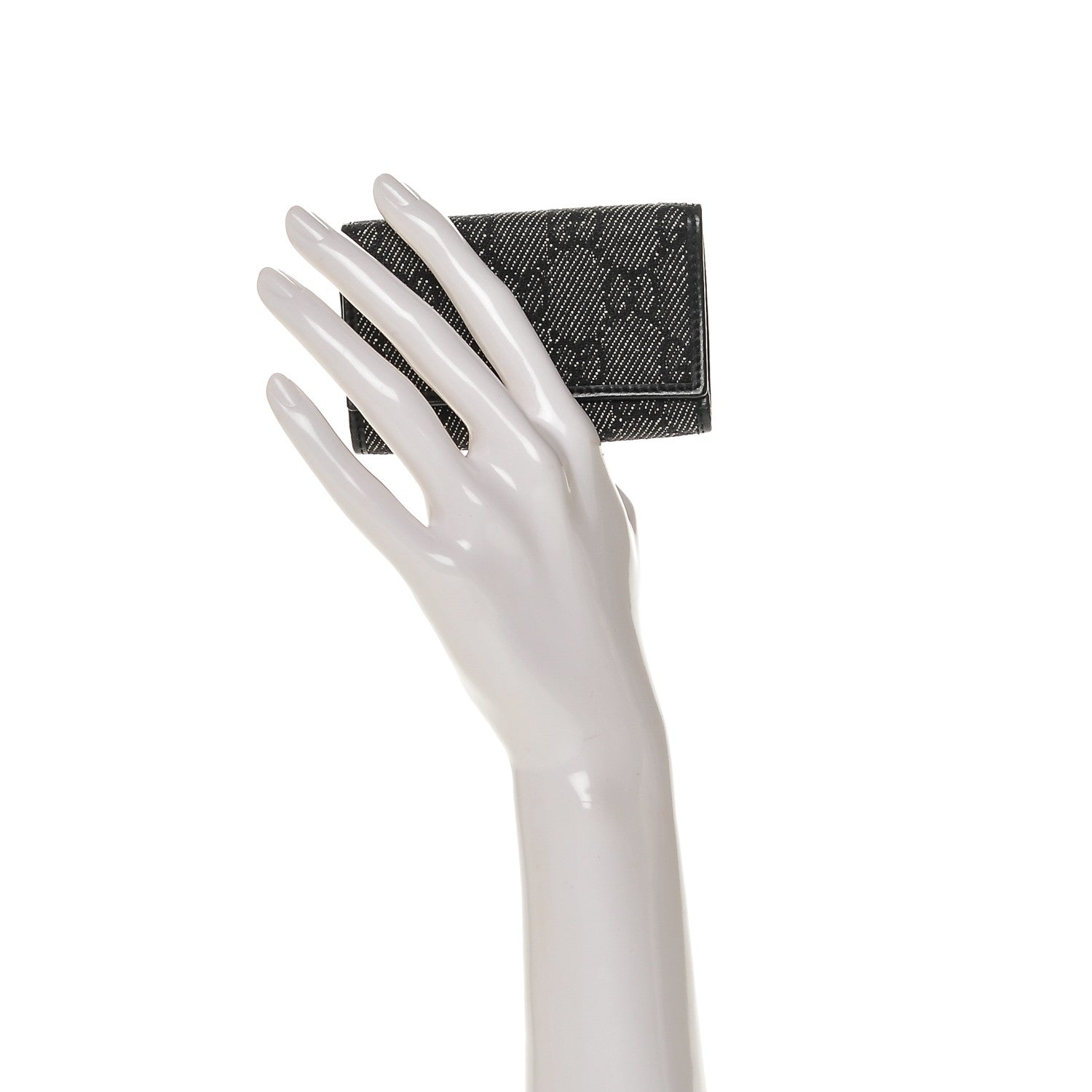 Gucci Denim Monogram 6 Key Holder Case Black 2 of 6