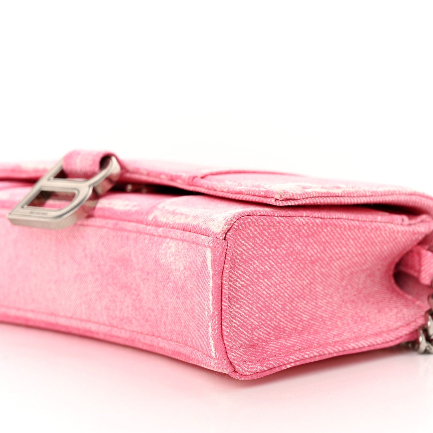 Balenciaga Nappa Denim Printed Hourglass Chain Bag Denim Pink 9 of 10