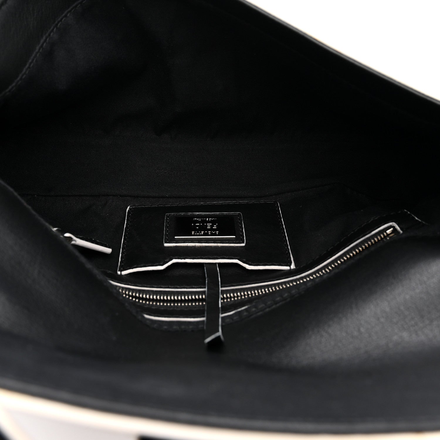 Fendi Vitello Dolce Elite Monster Eyes Bi-Color Baguette Black Yellow 10 of 21