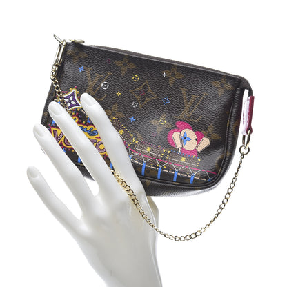 Louis Vuitton Monogram 2020 Christmas Animation Roller Coaster Mini Pochette Accessories Pivoine 2 of 10