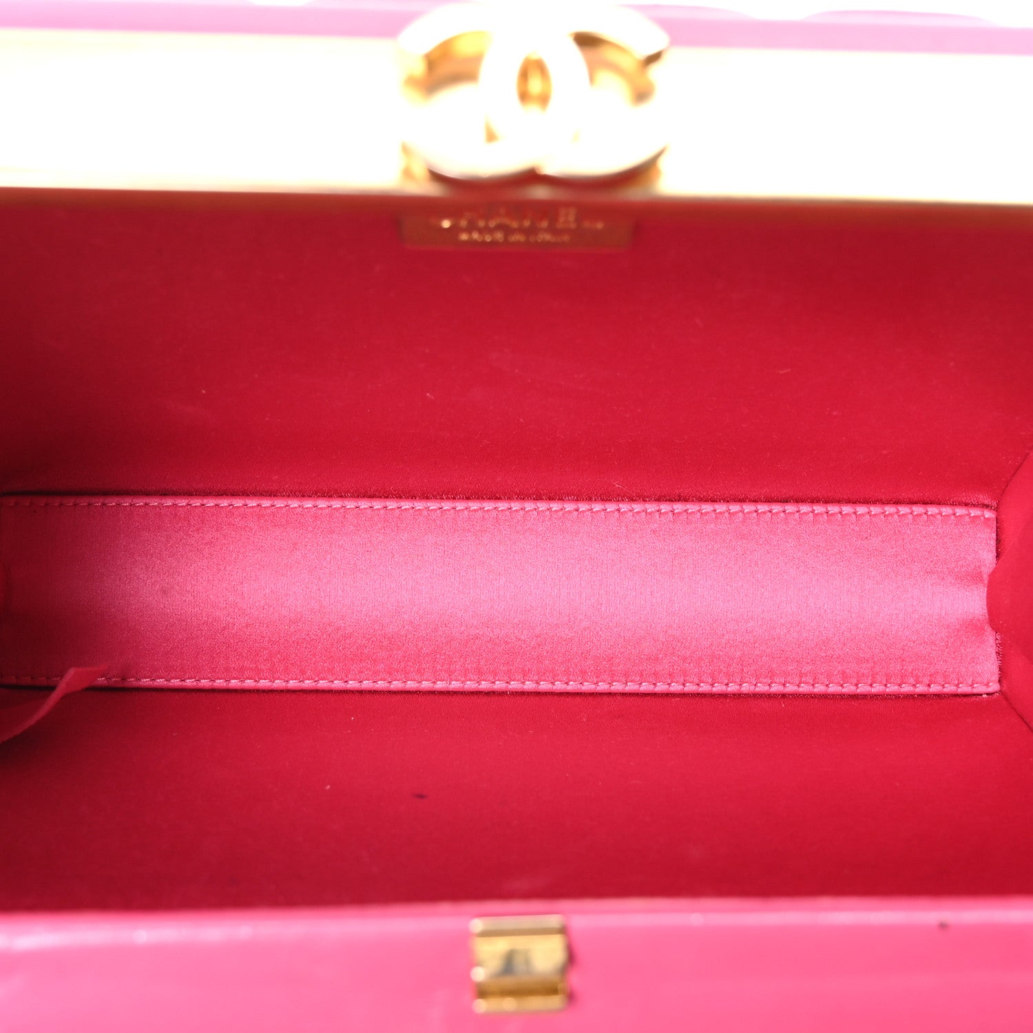 Chanel Lambskin Chocolate Bar Lock Clutch Bag Pink 5 of 10