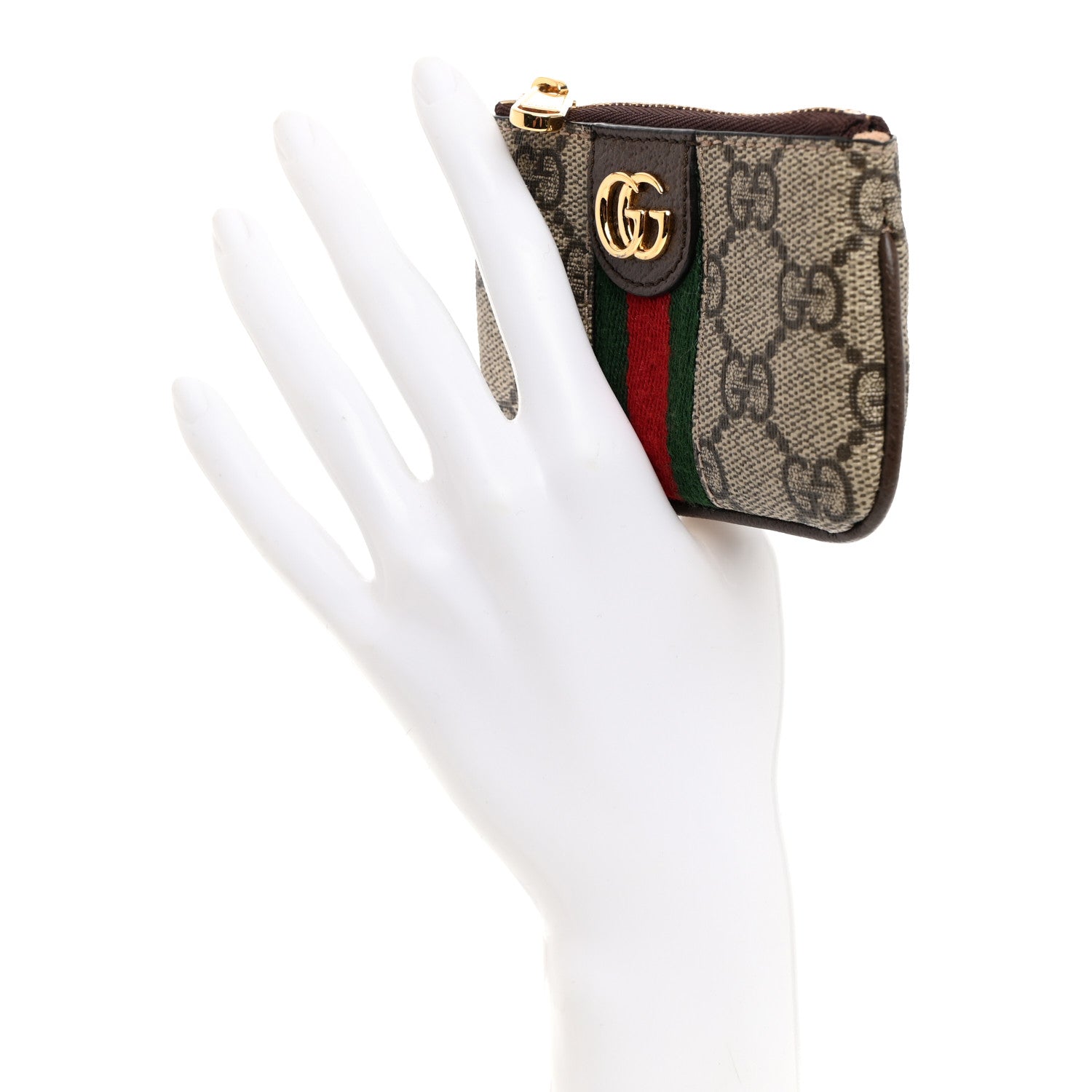 Gucci GG Supreme Monogram Web Ophidia Key Case Beige New Acero 2 of 7