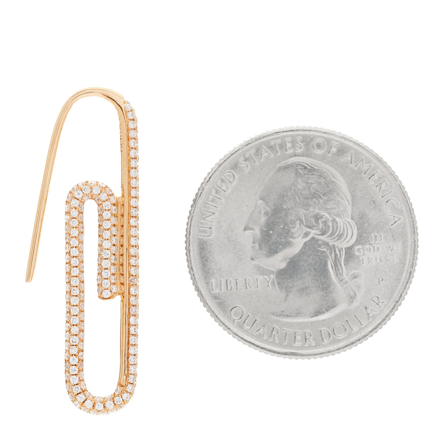 Anita Ko 18K Rose Gold Diamond Paper Clip Earring 2 of 5