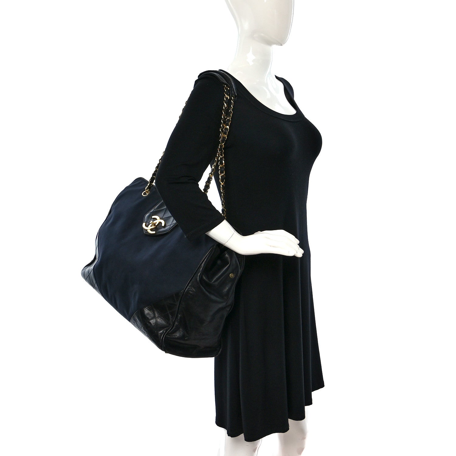 Chanel Canvas Calfskin XL Weekender Bag Black 2 of 13
