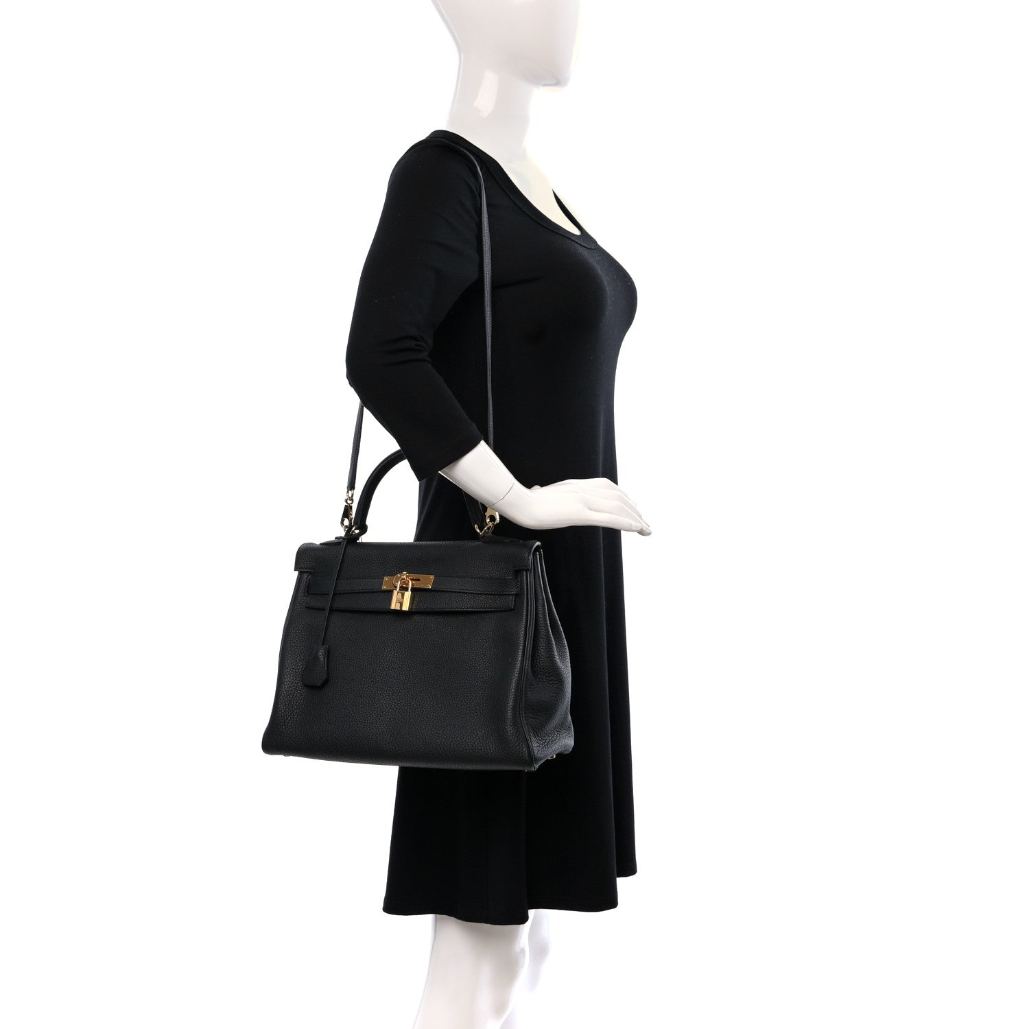 Hermes Togo Kelly Retourne 32 Black 2 of 9