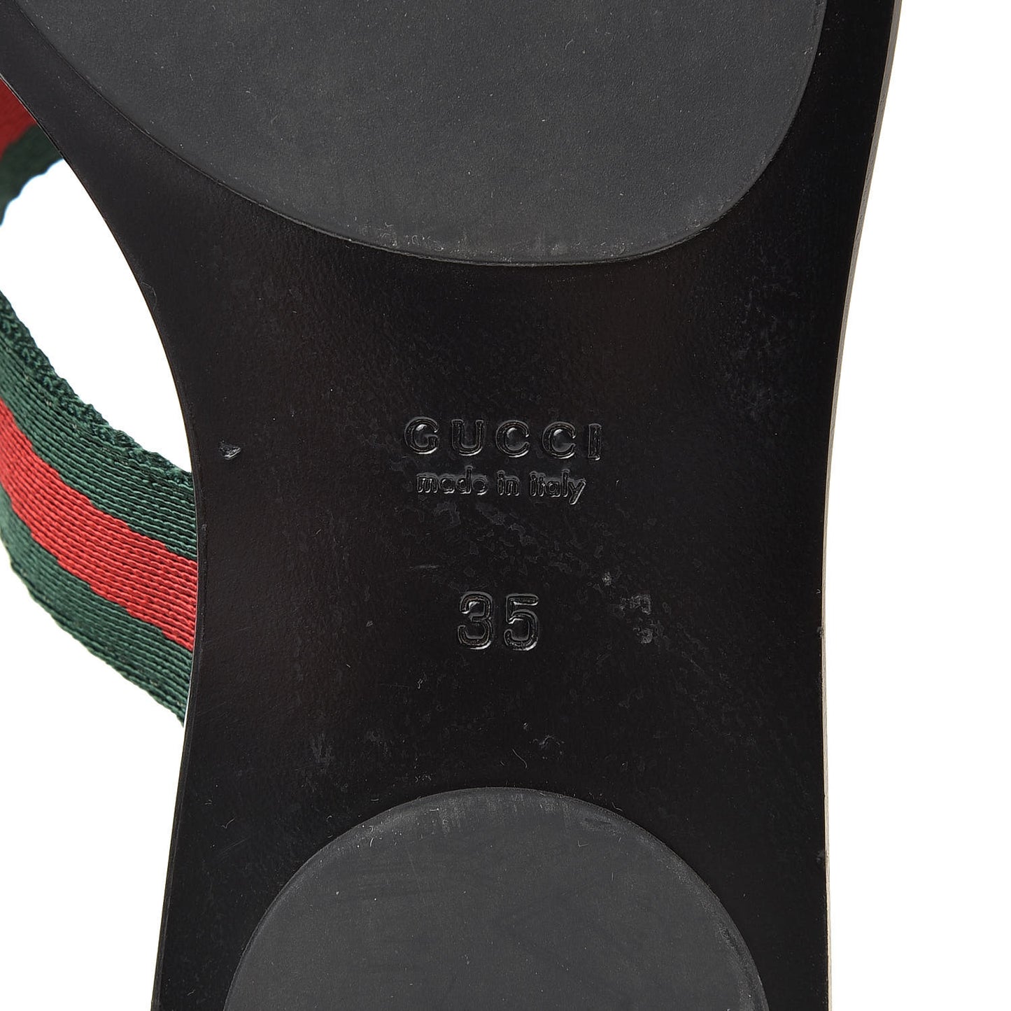 Nylon Guccissima Web Womens Thong Sandals 35 Green Red Black