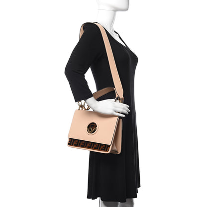 Fendi Vitello Century Velvet F is Fendi FF Kan I Shoulder Bag Tobacco Rosa Plaster 2 of 14