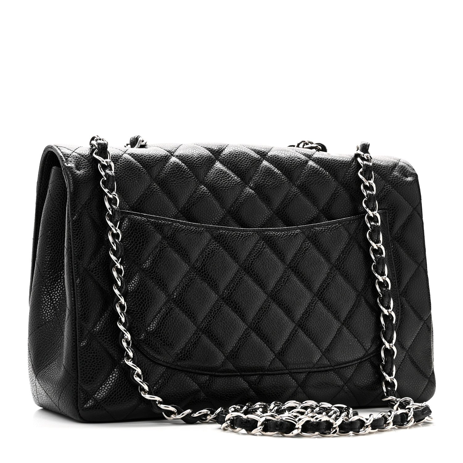 Chanel Caviar Quilted Jumbo Single Flap Black 3 of 10
