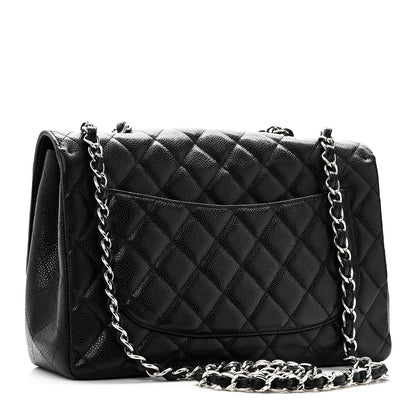 Chanel Caviar Quilted Jumbo Single Flap Black 3 of 10