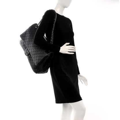 Chanel Calfskin Quilted XXL Travel Flap Bag Black 2 of 9
