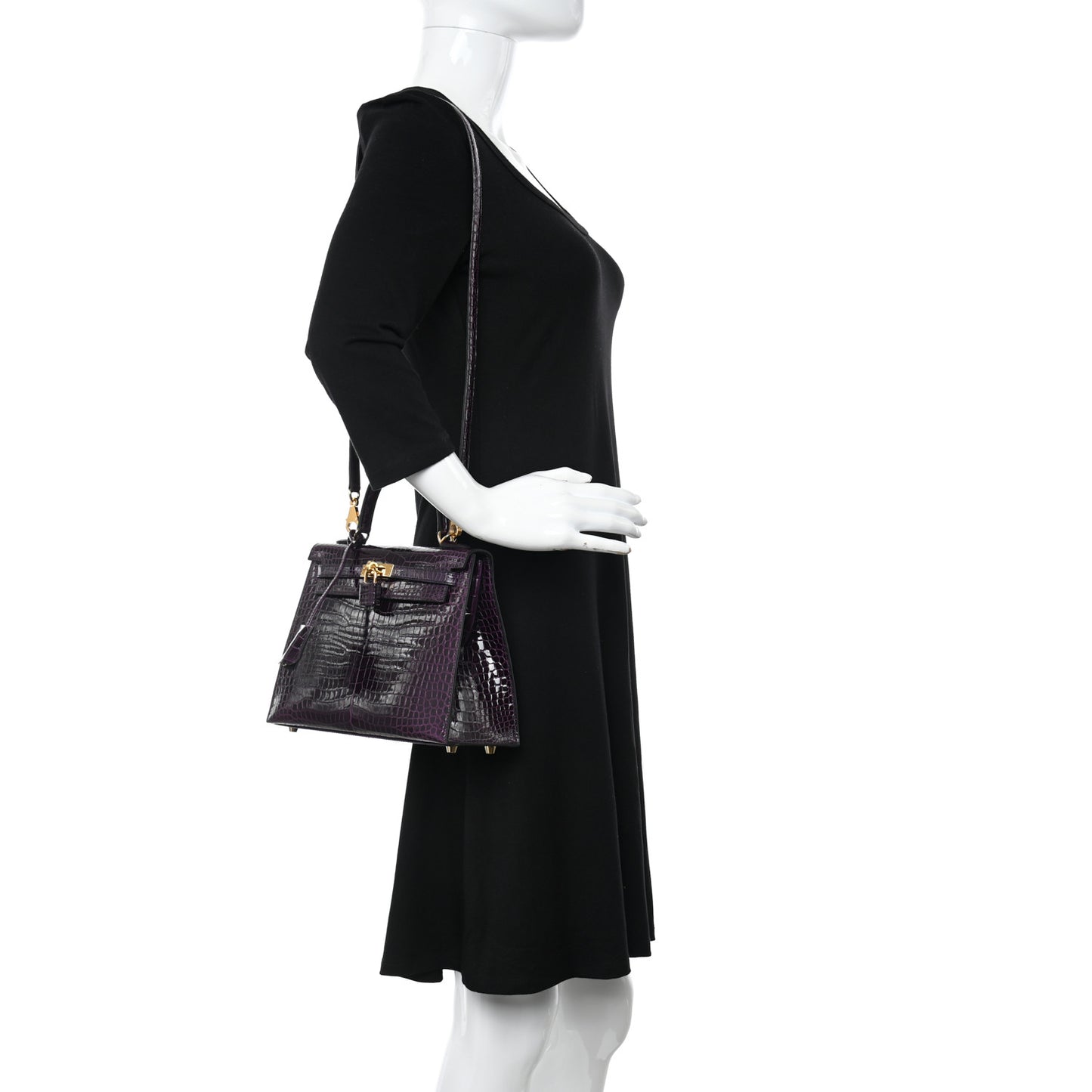 Shiny Porosus Crocodile Kelly Sellier 25 Amethyst