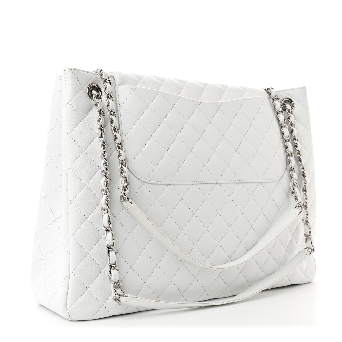 Caviar Quilted Maxi Paris Edinburgh Flap White