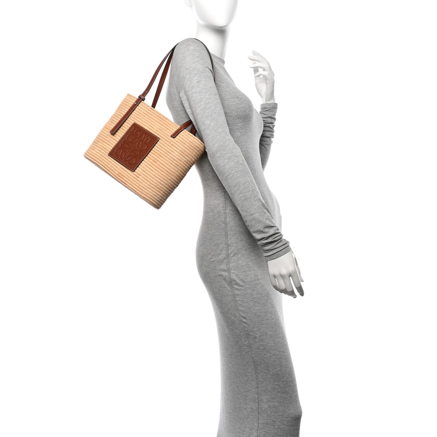 Loewe Raffia Small Square Basket Tote Bag Natural Tan 2 of 9