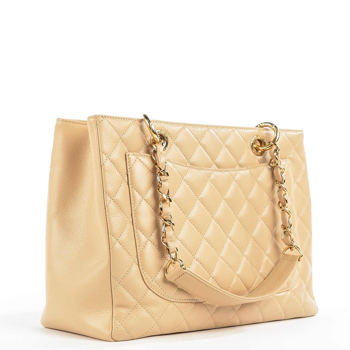 Caviar Quilted Grand Shopping Tote GST Beige Clair