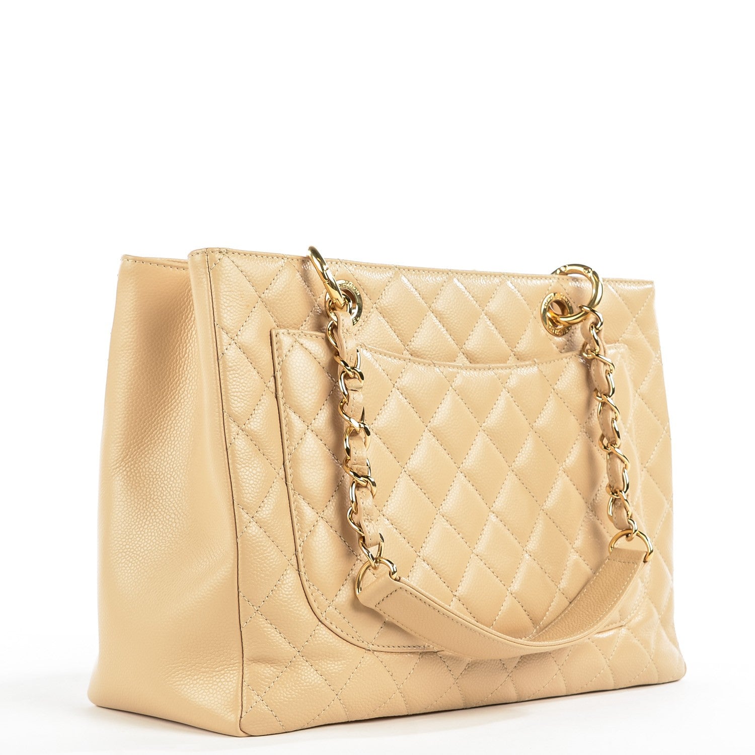 Chanel Caviar Quilted Grand Shopping Tote GST Beige Clair 3 of 7