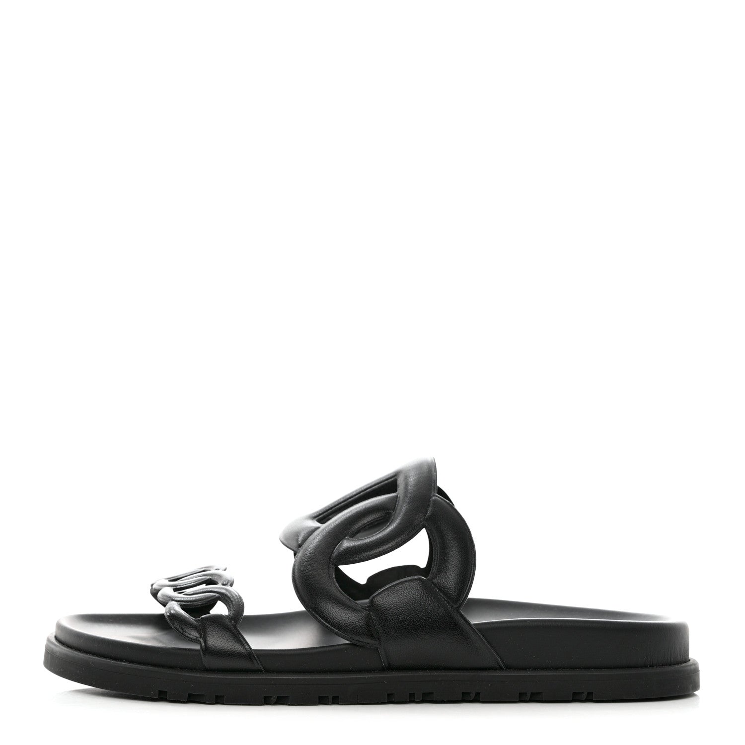 Hermes Nappa Extra Sandals 38.5 Black 1 of 9