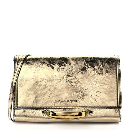 Alexander McQueen Metallic Crash Calfskin The Story Crossbody Bag Gold 1 of 9