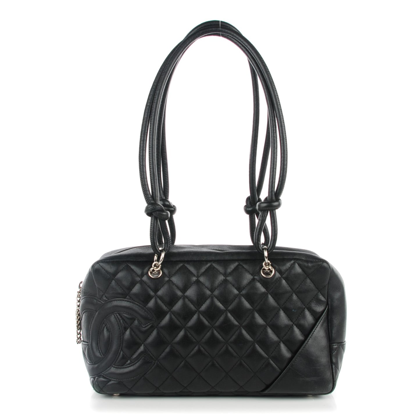 Calfskin Quilted Large Cambon Bowler Black