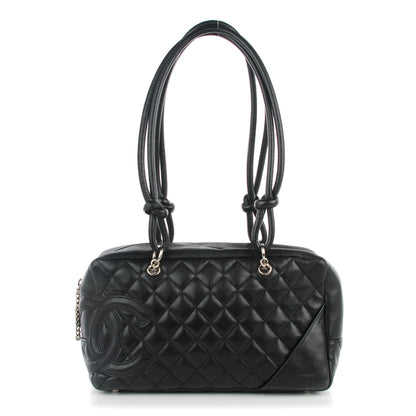 Chanel Calfskin Quilted Large Cambon Bowler Black 1 of 9