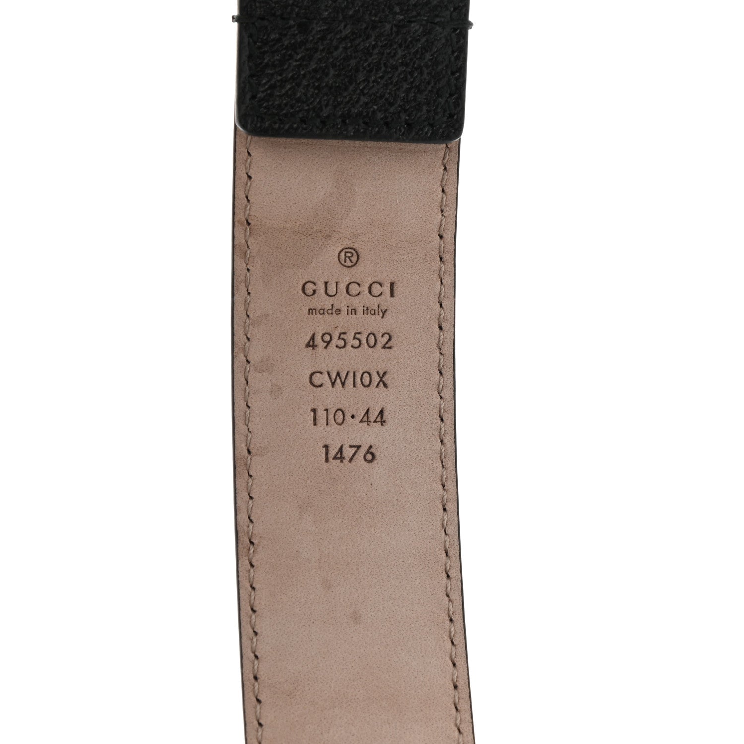Gucci Textured Dollar Calfskin 30mm Belt 110 44 Black 3 of 6