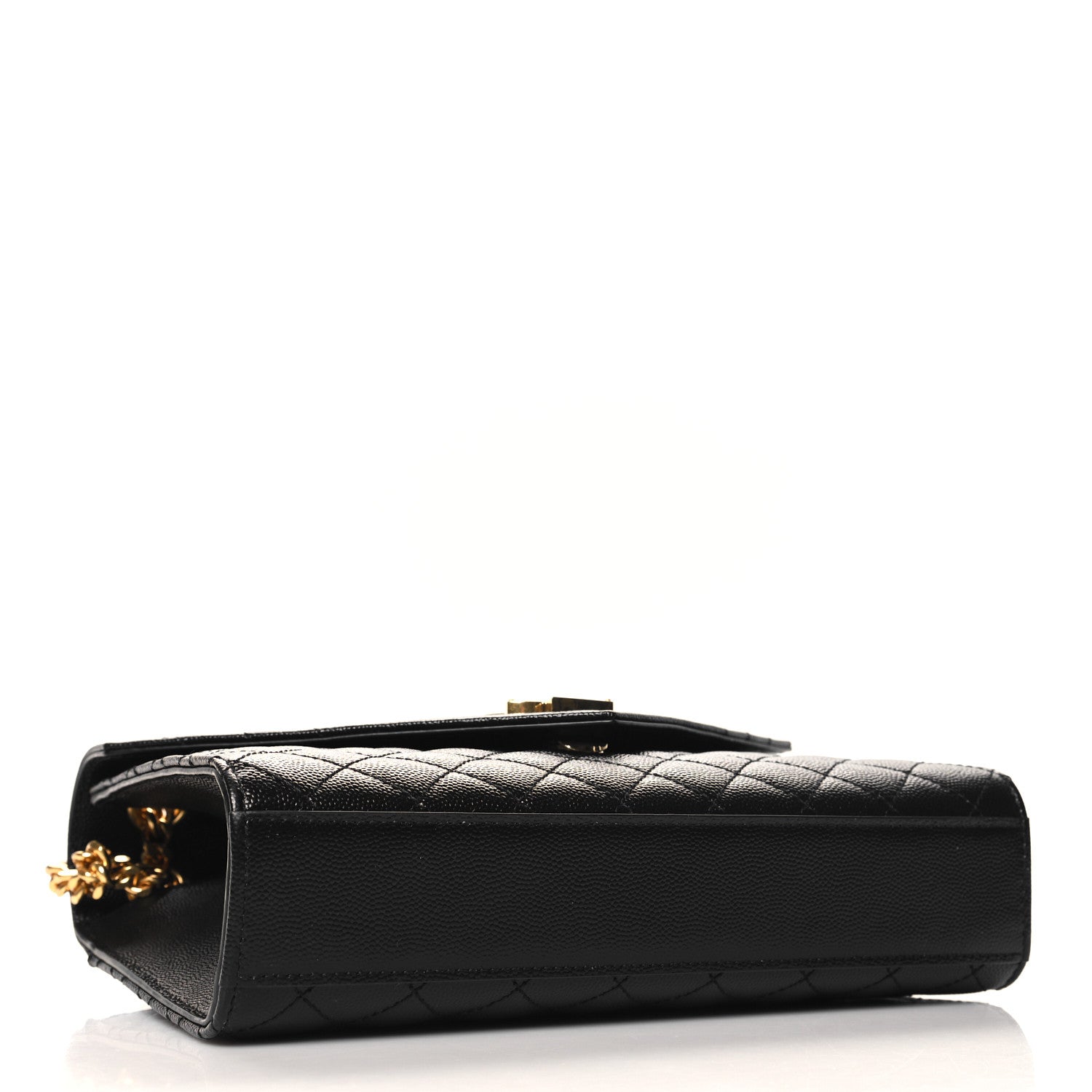 Saint Laurent Grain De Poudre Textured Mixed Matelasse Triquilt Medium Monogram Satchel Black 4 of 9