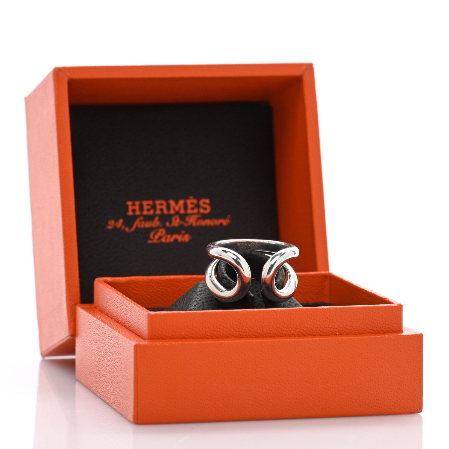 Hermes Sterling Silver Lima Ring 52 6 5 of 5