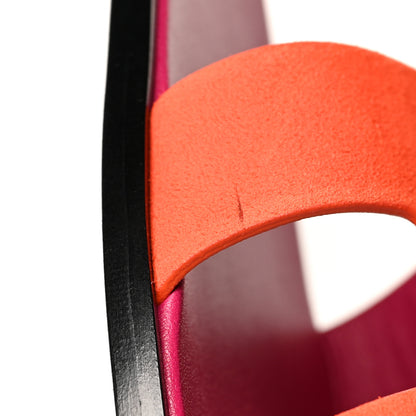 Hermes Suede Goatskin Oran Sandals 41 Orange Synthetique 10 of 10