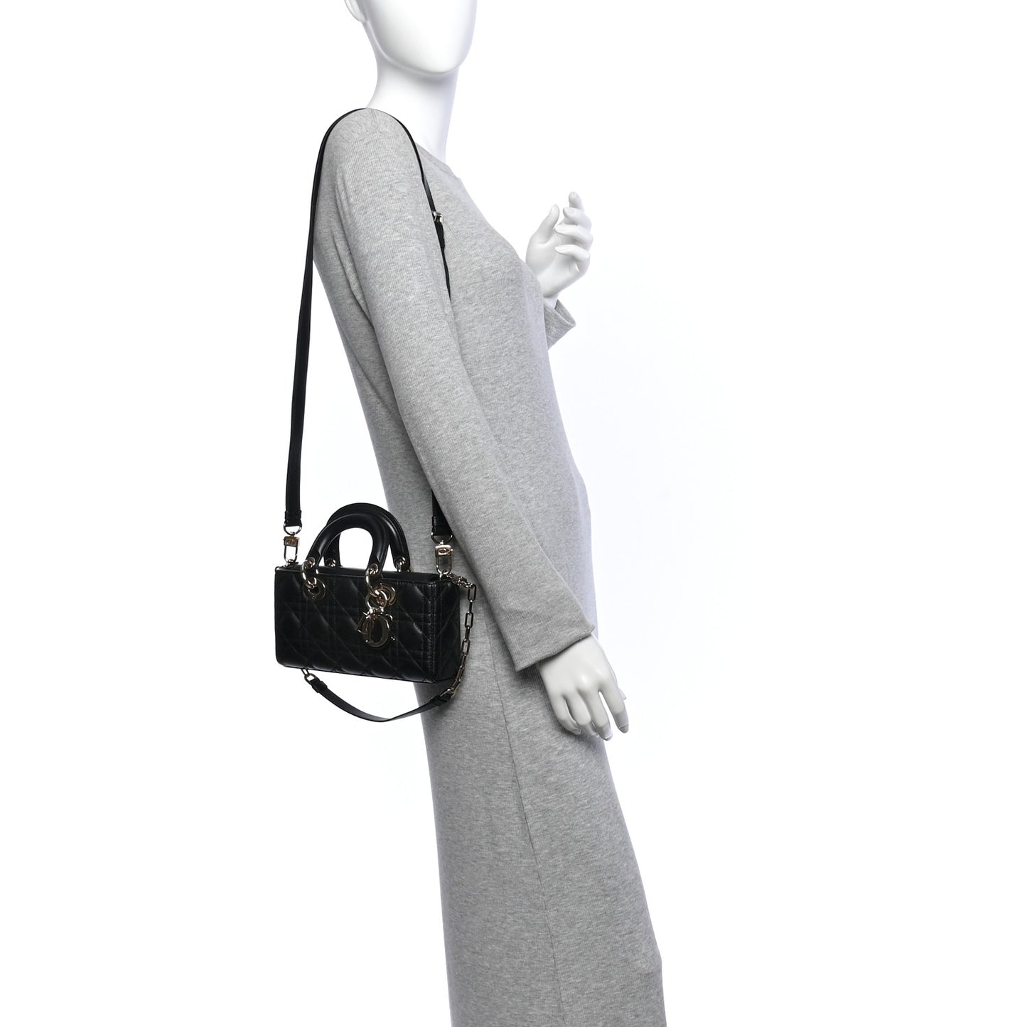 Lambskin Cannage Small Lady D-Joy Black