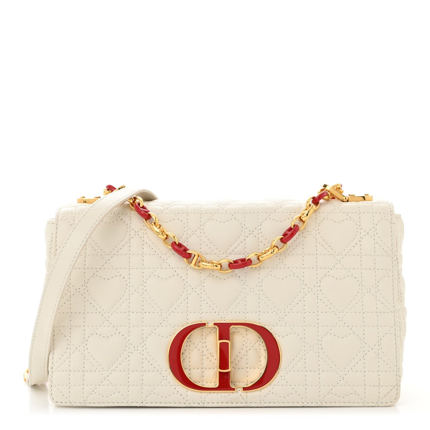 Calfskin Cannage Dioramour Medium Caro Bag Latte