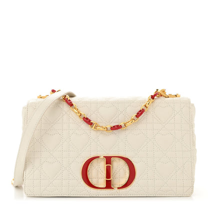 Christian Dior Calfskin Cannage Dioramour Medium Caro Bag Latte 1 of 10