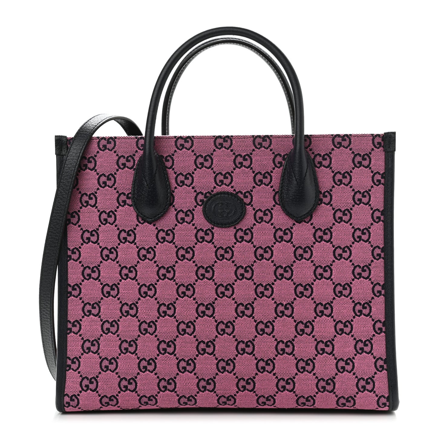 Monogram Multicolor Textured Dollar Calfskin Small Retro Interlocking G Tote Bag Pink Blue