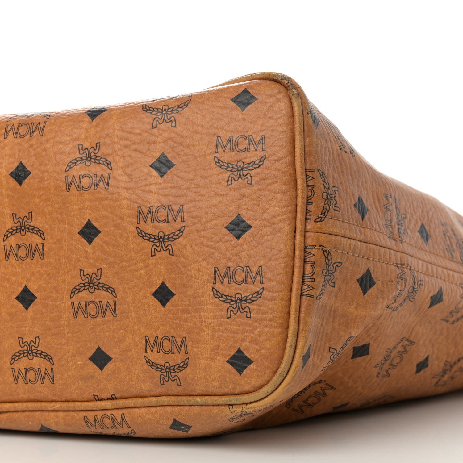 MCM Visetos Crocodile Embossed Medium Liz Shopper Tote Cognac 9 of 23