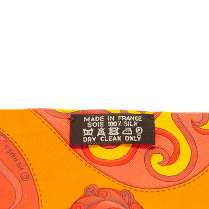 Hermes Silk Festival des Amazones Twilly Orange Vermilion Golden Yellow 3 of 5
