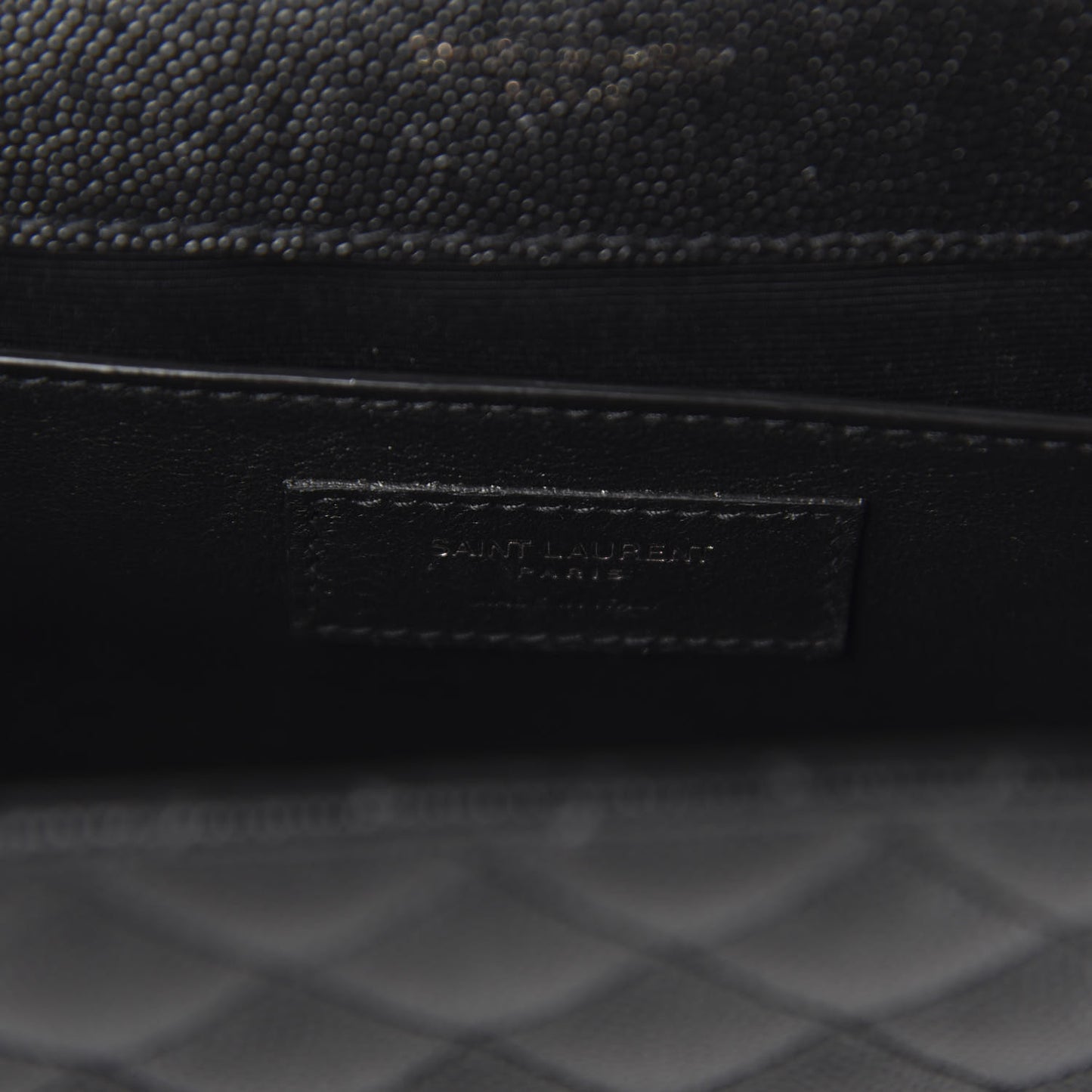 Grain De Poudre Textured Mixed Matelasse Triquilt Medium Monogram Satchel Black