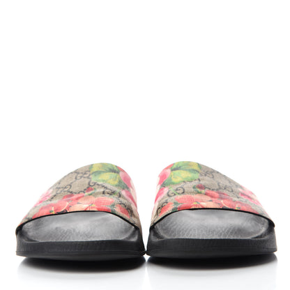 Gucci GG Supreme Monogram Blooms Slide Sandals 39 Beige Multicolor 2 of 8