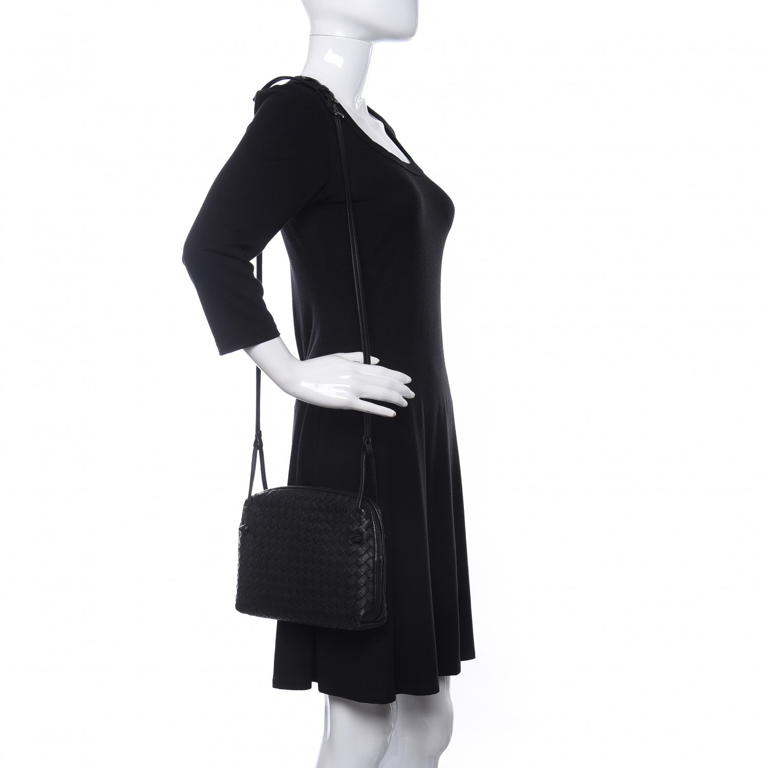 Bottega Veneta Nappa Intrecciato Nodini Crossbody Messenger Black 2 of 10