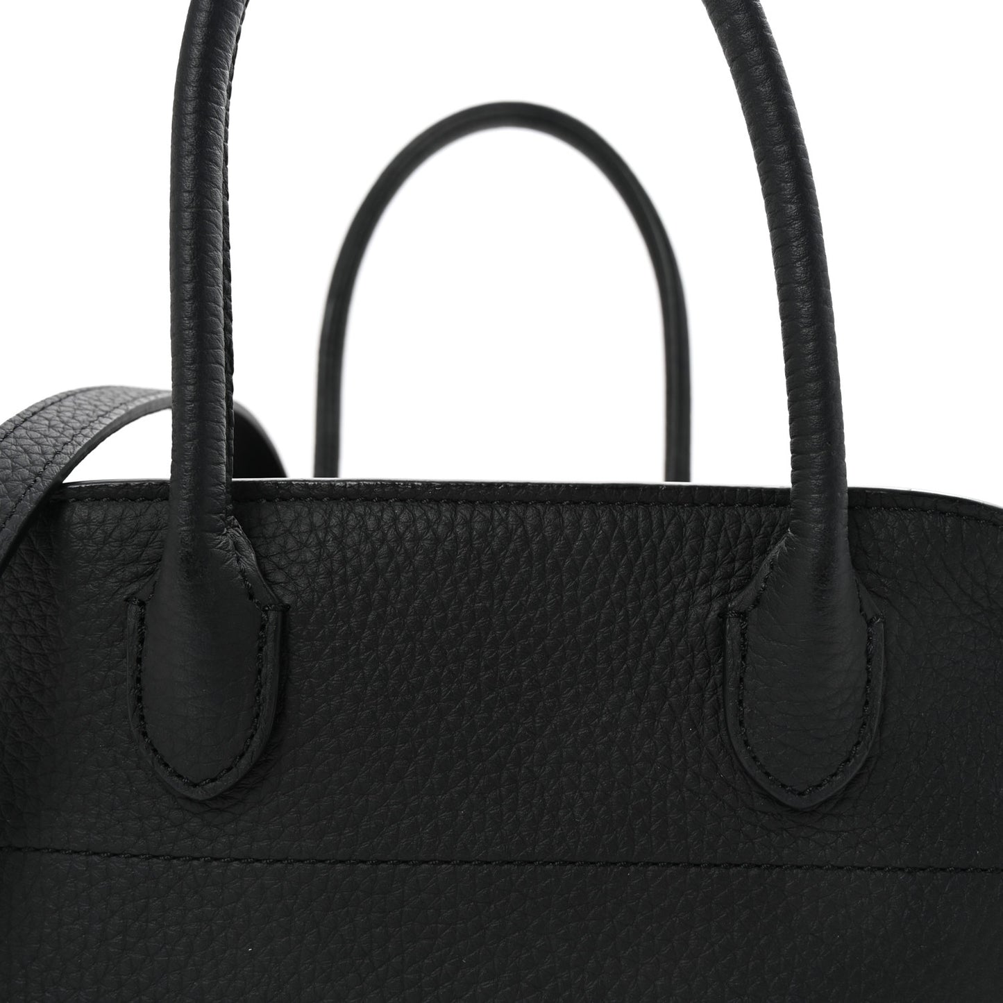 Matte Grained Calfskin Soft Margaux 10 Bag Black