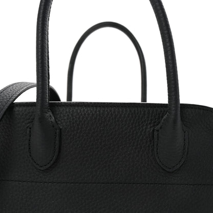 The Row Matte Grained Calfskin Soft Margaux 10 Bag Black 7 of 9