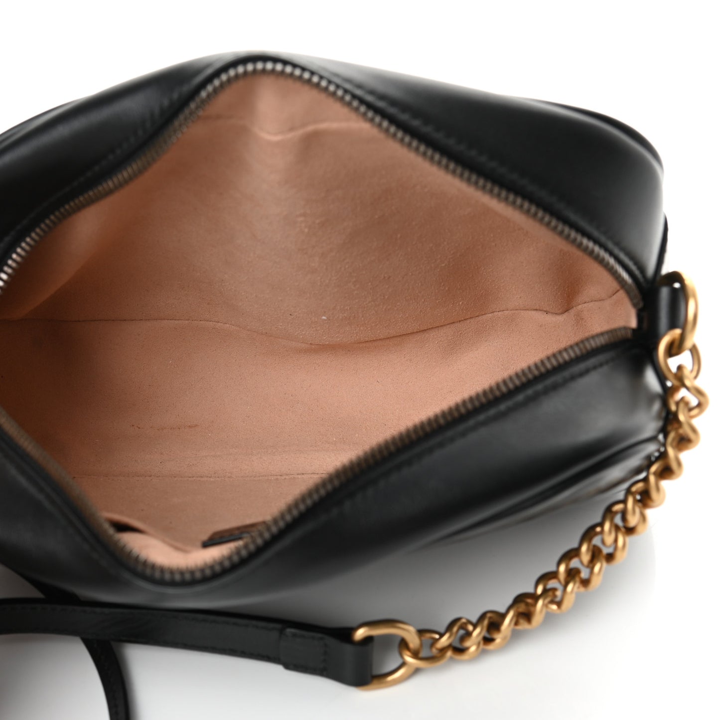 Calfskin Matelasse Small GG Marmont Chain Shoulder Bag Black