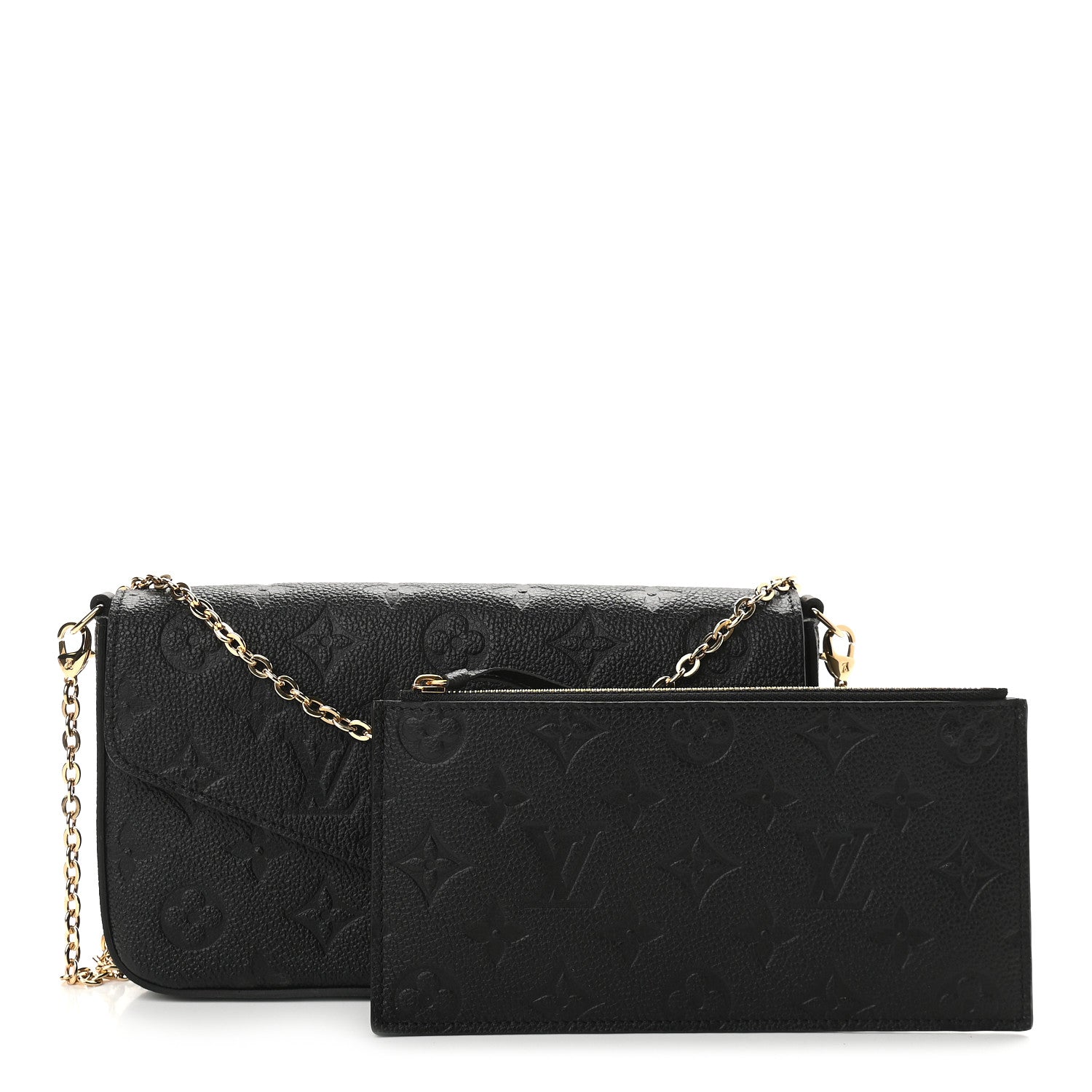 Louis Vuitton Empreinte Pochette Felicie Chain Wallet Black 1 of 9