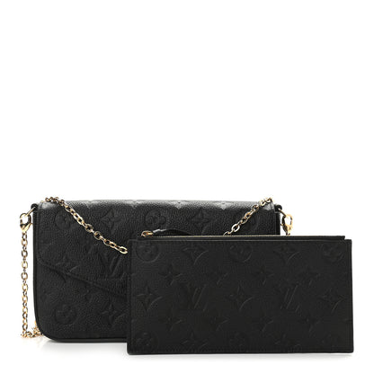 Louis Vuitton Empreinte Pochette Felicie Chain Wallet Black 1 of 9