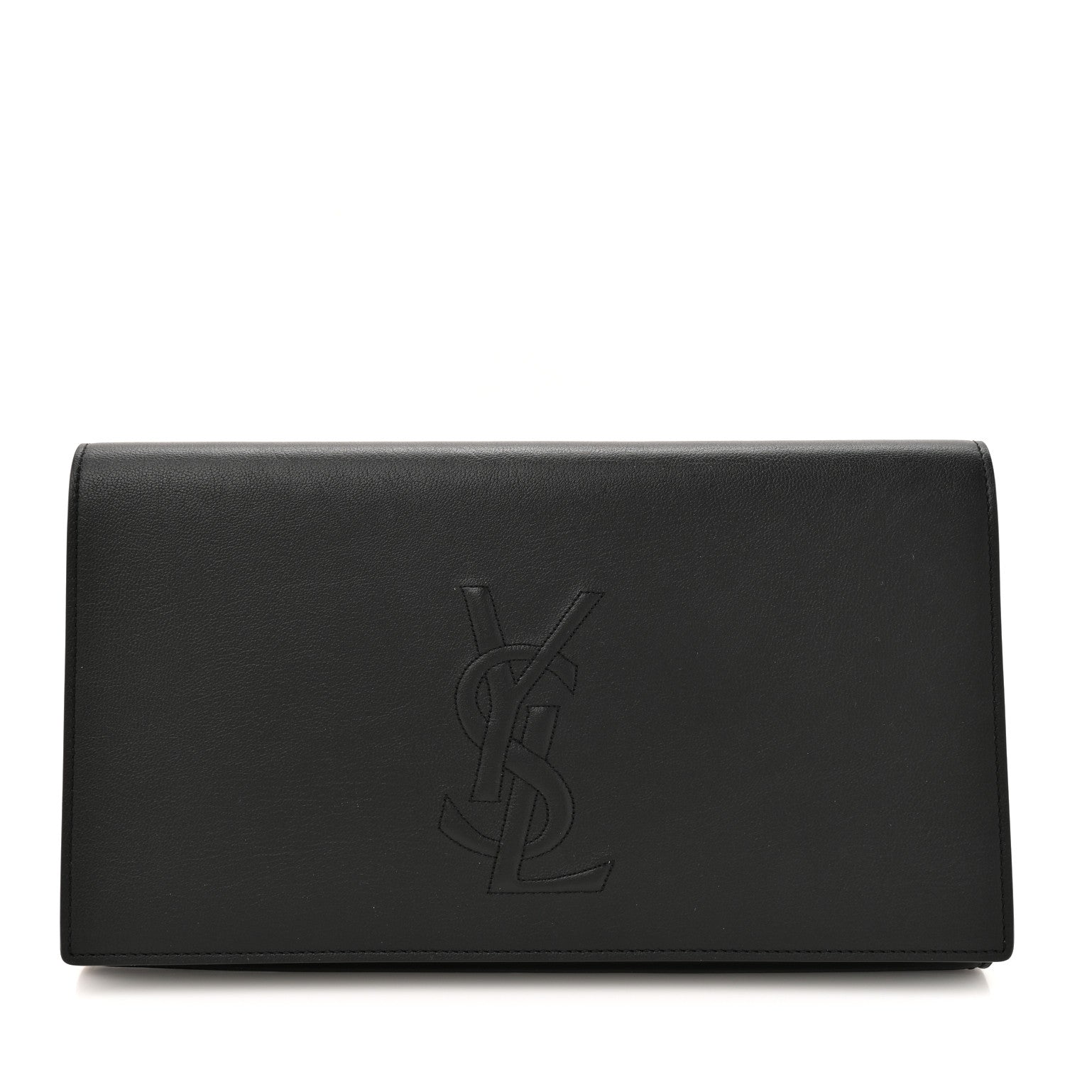 Saint Laurent Calfskin Monogram Large Belle De Jour Clutch Black 1 of 6