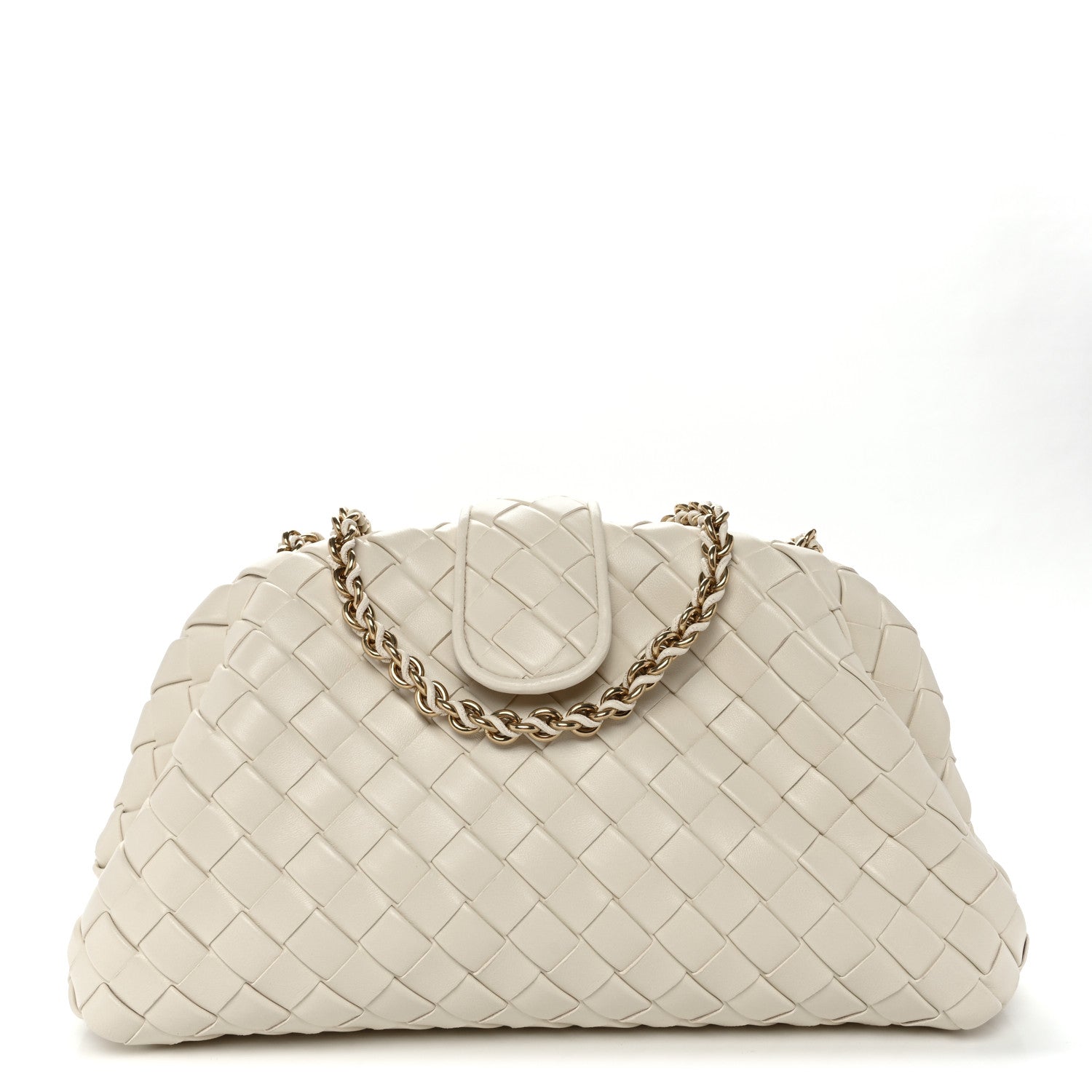 Bottega Veneta Nappa Intrecciato Teen The Lauren 1980 Clutch With Chain String 1 of 11