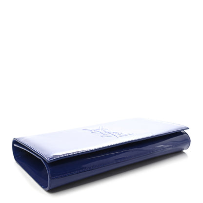 Saint Laurent Patent Calfskin Monogram Large Belle De Jour Clutch Royal Blue 5 of 8