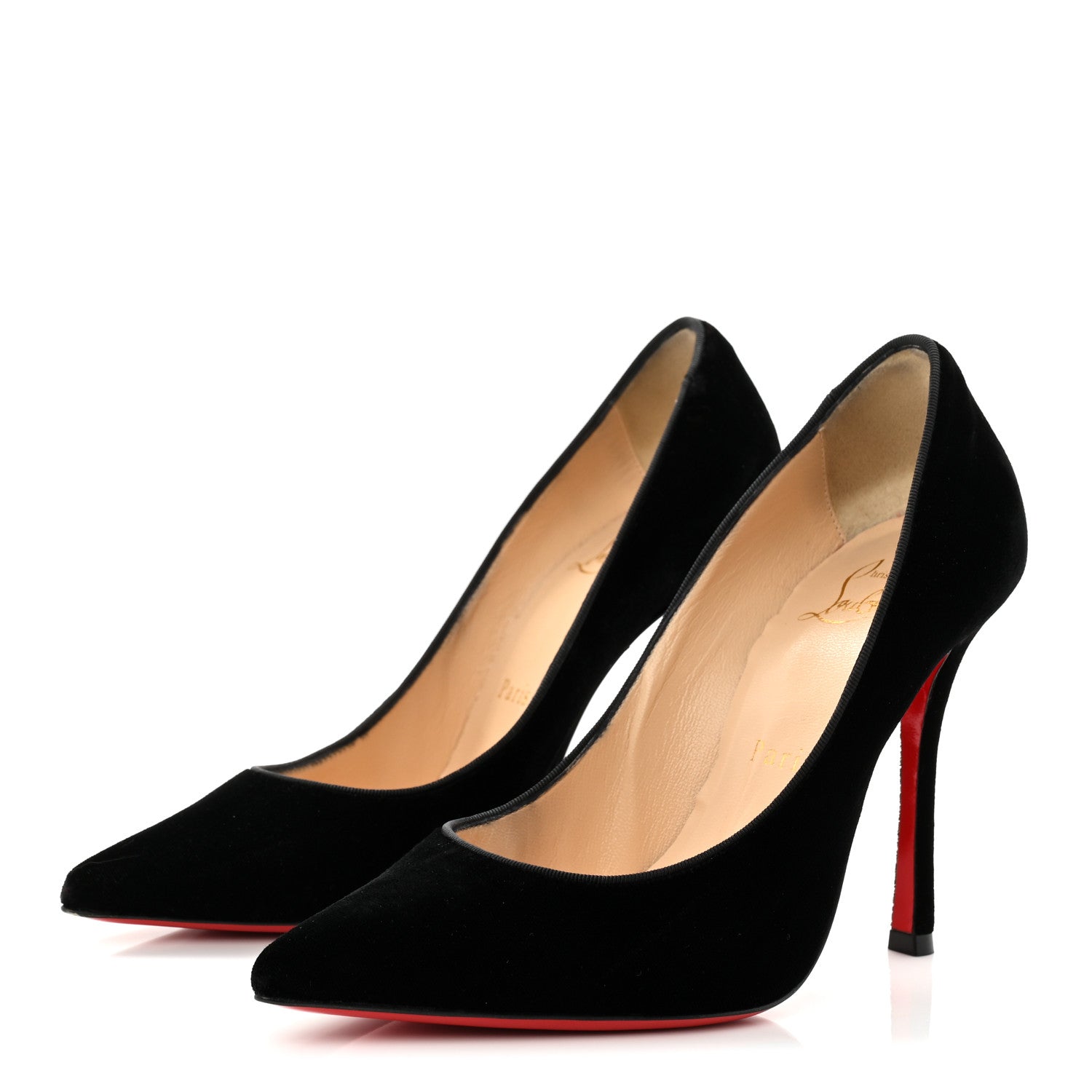 Christian Louboutin Velvet Decoltish 100 Pumps 35 Black 3 of 9